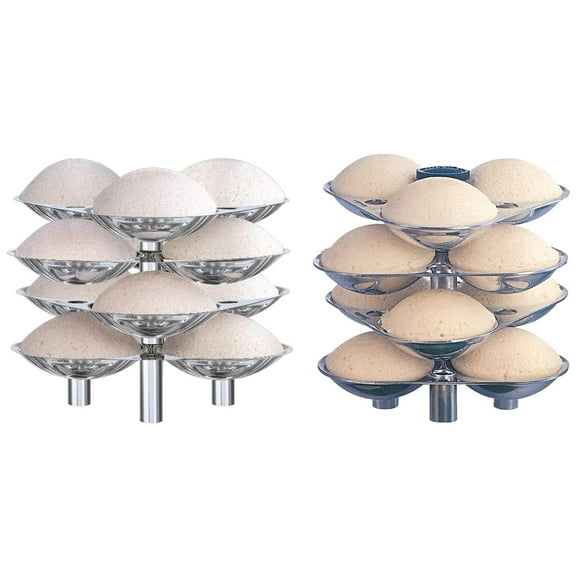 Silver Aluminium Idli Stand For Pressure Cooker 5 Liters - Make 12 Idlis (ID12L) + Mini Idli Stand For Pressure Cooker 3 Liters - Make 12 Small Idlis (ID12S) Combo