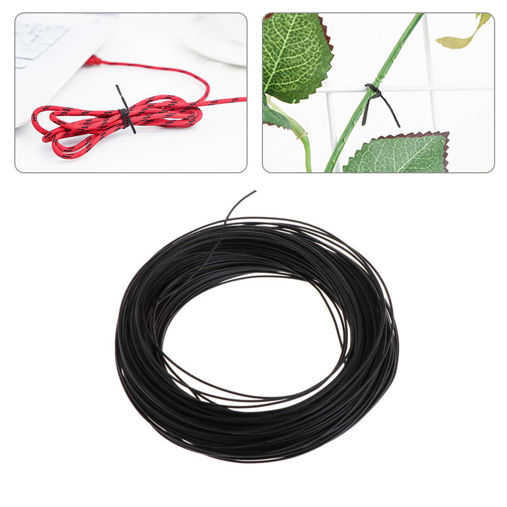 40m Garden Coated Black Twist Wires String Tie Roll Plant Support Strap Cable 