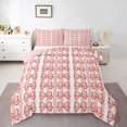 thumbnail image 2 of Erosebridal Ensembles de Couette avec Nœud Papillon Taille Complète pour Femme, Couettes et Duvets à Rayures Roses, Insert de Couette Réversible Kawaii Dessin Animé, Décoration de Chambre Légère, 3 Pcs, 2 of 8
