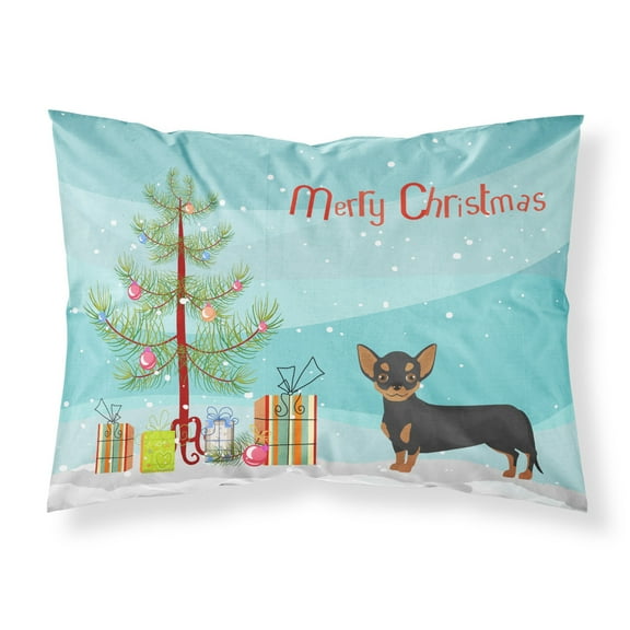 Black and Tan Chiweenie Christmas Tree Fabric Standard Pillowcase