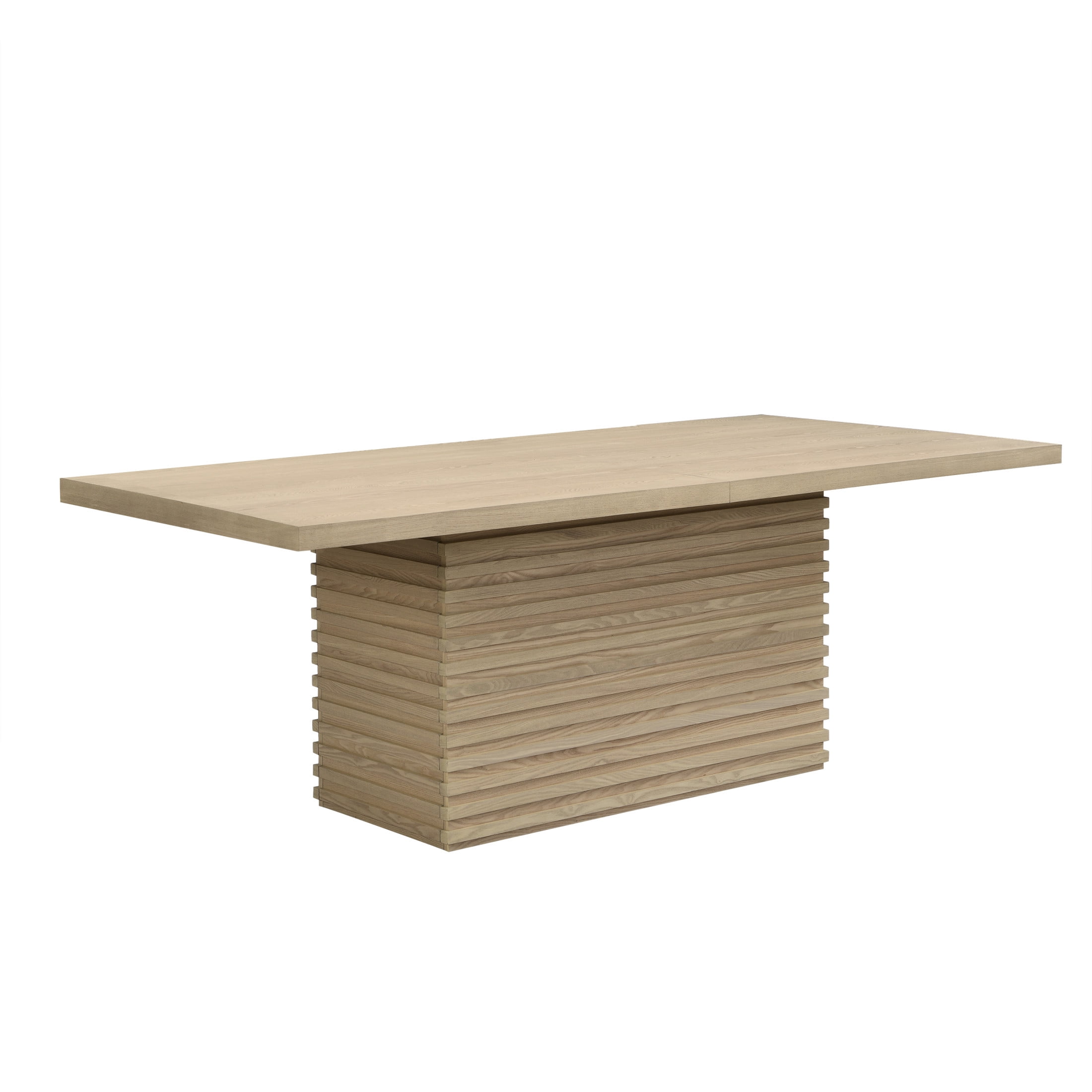 Christopher Knight Home 84" Modern Rectangular Dining Table for 6–8 with Pillar Base, Light Natural Finish