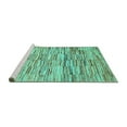 thumbnail image 2 of Ahgly Company Machine Washable Indoor Round Abstract Turquoise Blue Contemporary Area Rugs, 3' Round, 2 of 4