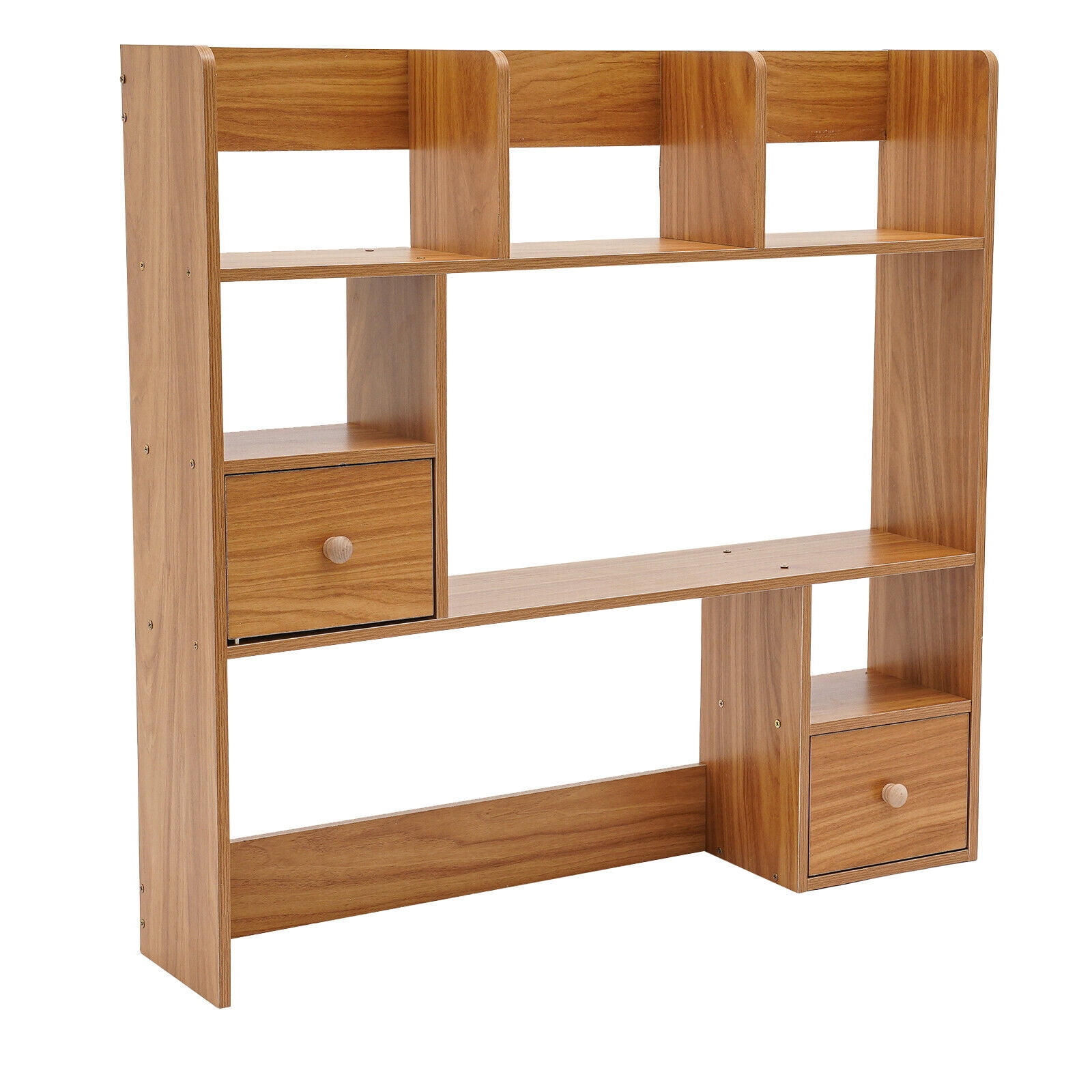 1 PCS Desktop Bookshelf Open Storage Compartment Home Office Desk Organizer Shelf(Pine Color), 83*17*80cm/32.68*6.69*31.5in, About 10kg/22.05lbs Load Capacity