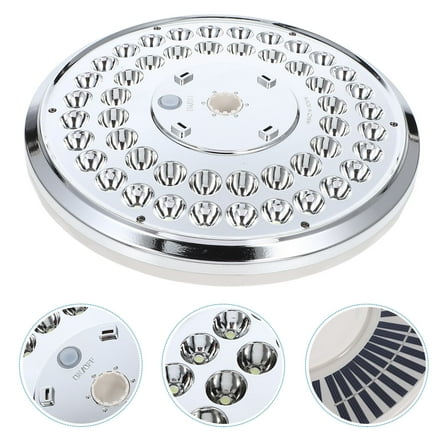 HEMOTON Solar Powered Flag Pole Light for Outdoor Decoration White ABS Material 6 Inch