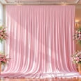 thumbnail image 1 of Paneles de cortina de telón de fondo rosa de 10 x 12 pies para fiestas, cortina de fotos de poliéster sin arrugas, telón de fondo de boda para decoración de fiestas, fondo para fotografía, 1 of 4