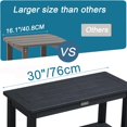 thumbnail image 3 of Banc de Douche Siège pour Intérieur de Douche Tabouret de Douche en Bois Poly pour Raser les Jambes Repose-Pieds de Douche de Salle de Bain avec Tablette de Rangement Siège de Chaise de Douche en Plastique pour avec Pieds Ajustables, 3 of 6