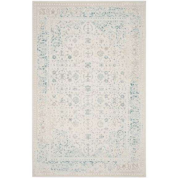 SAFAVIEH Passion Lance Faded Traditional Area Rug, Turquoise/Ivory, 6'7" x 9'2"