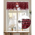 thumbnail image 3 of Christmas Snowman Kitchen Valances for Windows Winter Snowflakes Valance Curtains&nbsp; for Kitchen /Living Room/Bedroom/ Bathroom Decor, 54"x18 " ,Rod Pocket 1 Panel, Red Black Buffalo Plaid, 3 of 7