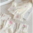 thumbnail image 7 of YooGuoGuo Coquette Bow Socks Summer Cotton Floral Ankle Breathable Cute Athletic Running Low Cut Socks, 7 of 7