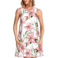 thumbnail image 1 of Balery Lilies Flowers Vestidos de verano para mujer con estampado: vestido holgado sin mangas, vestido playero informal y cómodo para días calurosos., 1 of 7