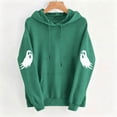 thumbnail image 7 of Women's Fall Hoodies Floral Ghost Pumpkin Graphic Print Sweatshirts Long Sleeve Oversized Pullover Hooded Tops Casual Autumn Relaxed Fit Clothes, 7 of 7
