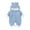 Blue, variant on Baby Boy Girls Bear Winter Hooded Jumpsuit, Warm Knitted Sweater Romper, Long Sleeve Breasted Bodysuit Overalls