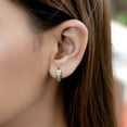 thumbnail image 2 of Dazzlingrock Collection 0.12 CT Round Yellow Diamond Unisex Double Row Hoop Earrings Sterling Silver, 2 of 4