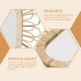 thumbnail image 2 of HONITANO 1Set Rattan Wall Mirror Khaki Wooden Frame 50x38Cm Home Decor, 2 of 7
