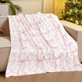 thumbnail image 4 of Bow Throw Blanket Preppy Blanket Soft Cute Bow Decor Lightweight Aesthetic Plush Room Decor for Sofa Couch Travel Bed Christmas Decoration (Pink), 4 of 8