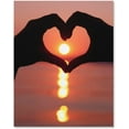 thumbnail image 1 of Sunrise Hand Heart Silhouette Canvas Decor Painting Romantic Nostalgia Theme Art Panel Wall Picture Poster Wall Decor Sofa Background Painting Entrance Wall Decor Painting 12x16 inch Unframed, 1 of 4