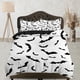 thumbnail image 1 of Murciélago impresiones halloween tamaño completo ropa de cama y funda de almohada, funda nórdica conjunto dormitorio, 1 of 4