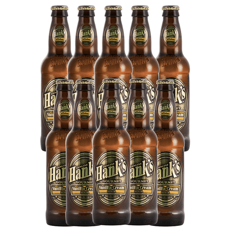 Hank's Genuine Gourmet Vanilla Cream Soda, 12 fl oz Bottles – Premium Craft Soda with Rich, Robust Flavor, Pack of 10