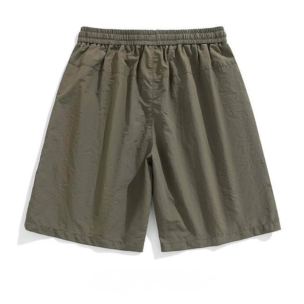 Pantalones Casuales de los Hombres Delgados Bolsillos Sueltos Cordón Al Aire Libre Pantalones de Playa Quinto, Spandex de Algodón para Senderismo Y Viajes