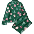 thumbnail image 6 of Enjoytime Christmas Womens Pajama Sets Print Button Down Long Sleeve Shirts Pants 2 Piece Sleepwear Xmas Soft Plus Size Lounge Set, 6 of 6