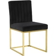 thumbnail image 2 of Meridian Furniture Collection Giselle Chaise de Salle à Manger Moderne Rembourrée en Velours, Noire (Ensemble de 2), 2 of 5