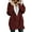 Wine Red, variant on Ladies Plus Size Hooded Jacket Women Casual Full Zipper Coat Mid-Length Warm Wool Fleece Outerwear Jackets for Juniors Girls Plus Coat