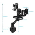 thumbnail image 4 of de portavasos para automóvil con soporte para teléfono Rotación de 360 degree Base ajustable retráctil Organizador de automóvil Soporte para gris con portavasos Sunnimix Soporte para teléfono de coche, 4 of 4