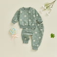 thumbnail image 2 of KEXE Baby Girls Print Sweat Set Round Neck Loose Pullover Top Elastic Waist Jogger Trousers, 2 of 9