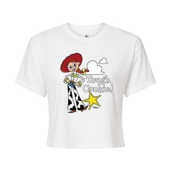 Toy Story - Jessie Tough Cookie - Juniors Cropped Cotton Blend T-Shirt