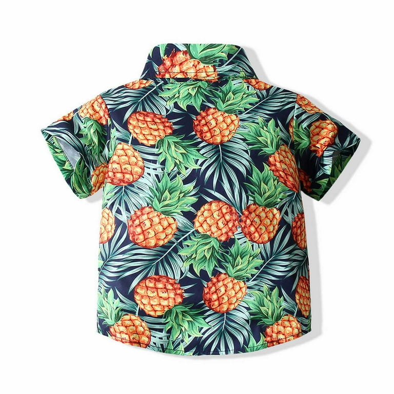 Shiningupup 2024 Baby Summer Clothing Toddler Kids Baby Boy Pineapple  Clothes Sets Short Sleeve Shirt Tops Shorts Pants formal Outfits Big Boys  Size 14 16 