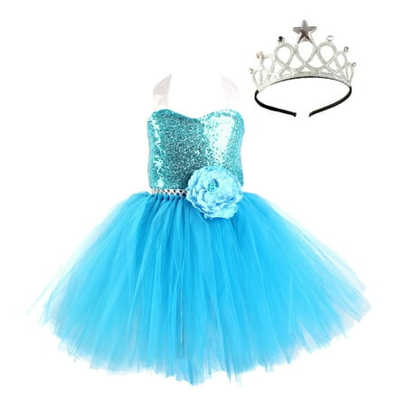 

EnJoCho Kids Girl Birthday Dress Toddler Girls Dress Summer Fashion Princess Dress Casual Tutu Mesh Dress Outwear with Hair Clasp 2pcs Sets Holiday Dance Party Dresses Homecoming Prom Gala Outfit