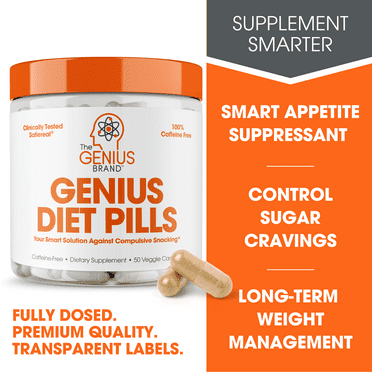 Diet Pill Appetite Suppressant for Weight Loss Support Fat Burner Thermogenic Supplement, Diet Pills by the Genius Brand