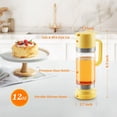thumbnail image 3 of Aelga - Recipiente dosificador de miel de vidrio, antigoteo, 12 oz, con asa, dispensador de jarabe para café o té, ideal para miel y jarabe, color amarillo, 3 of 8