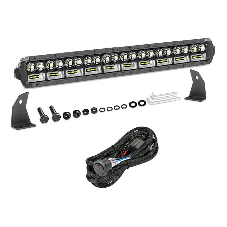 Off Road LED Light Bar 30 Inch Single Row High Power Driving Beam with  Wiring Harness