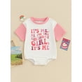 thumbnail image 4 of Infant Baby Girl Birthday Jumpsuit Letter Print Short Sleeve Round Neck Romper Cute Bodysuit, 4 of 10