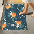 thumbnail image 2 of Yayeee Bath Rug for Bathroom Floor Non Slip Contour Fluffy Soft Absorbent Mat, 20"x24", Blue Oranges, 2 of 7
