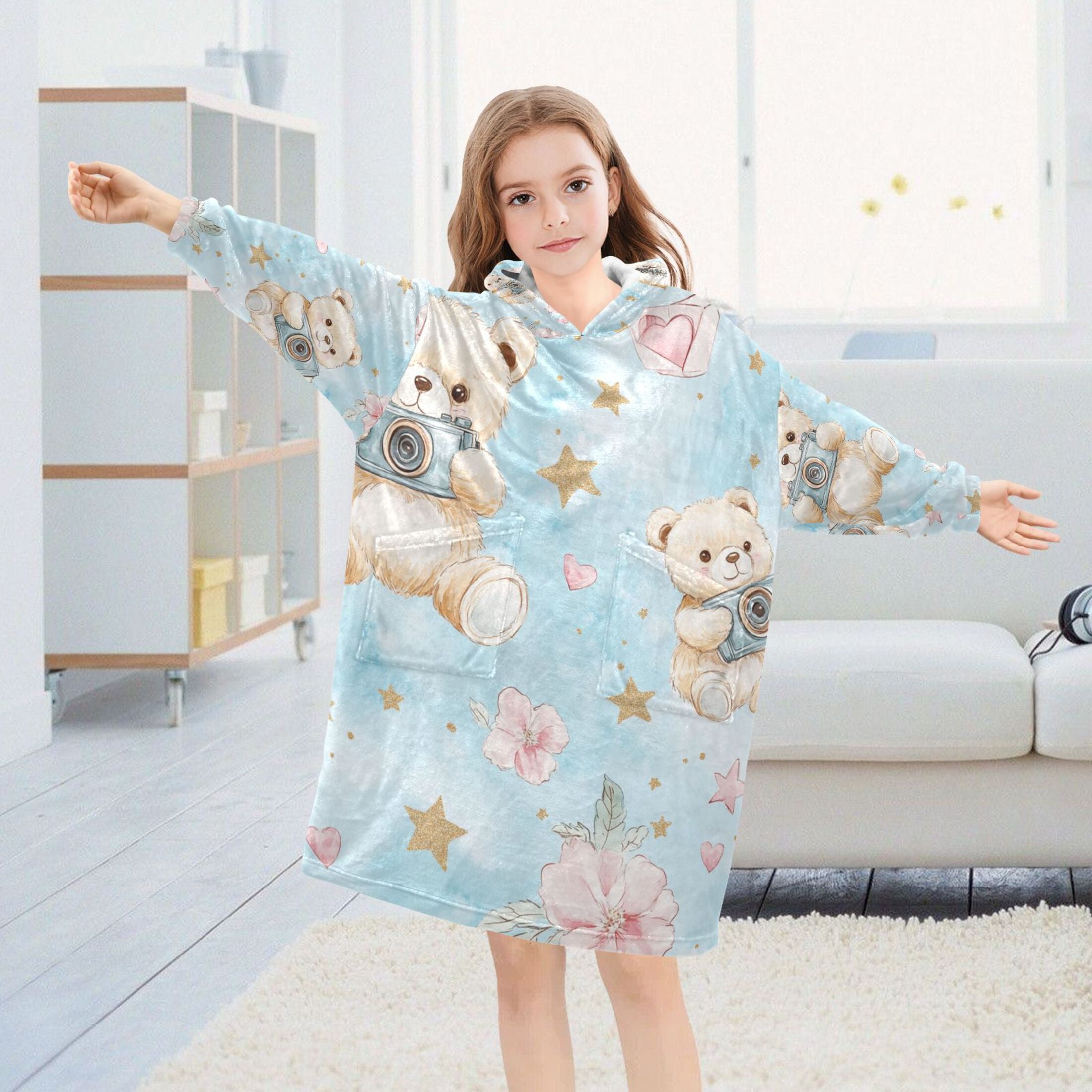 YAZAOO Kids Wearable Blanket Hoodie Warm and Cozy 0_3 (74) Flannel Sweatshirt