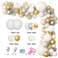 thumbnail image 2 of Arco de globos Vevor plateado blanco y dorado 136 globos dorados metalizados globos blancos, 2 of 5