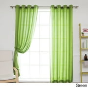 Quality Home Outdoor Oxford Grommet Top Curtain Panel Pair – Stainless Steel Nickel Grommet Top – Green – 52”W x 84”L – (Set of 2 Panels)