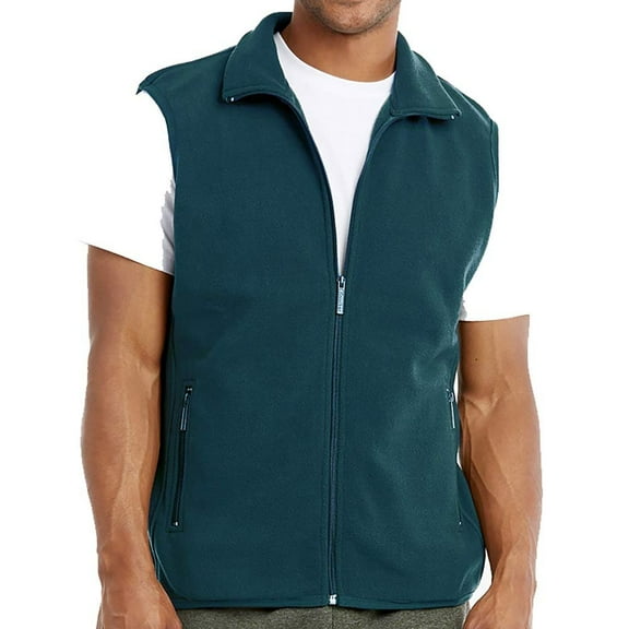 DailyWear Mens Full-Zip Plush Polar Fleece Vest