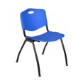 thumbnail image 7 of Regency 48 in Round Breakroom Table- Grey Top, Chrome Legs, 4 M Stack Chairs- Blue, 7 of 7