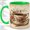 Green, variant on Vintage Rose Tea Accent Mug, 11oz Ceramic Coffee Cup for Writers