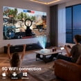 thumbnail image 5 of CEBORY Mini Projector with 5G WiFi and Bluetooth, 4K Support 1080P Movie Projector (Projector Screen and Tripod Included), Portable Video Projector With HDMI/ USB/ Smartphone for Home Theater/Outdoor, 5 of 8