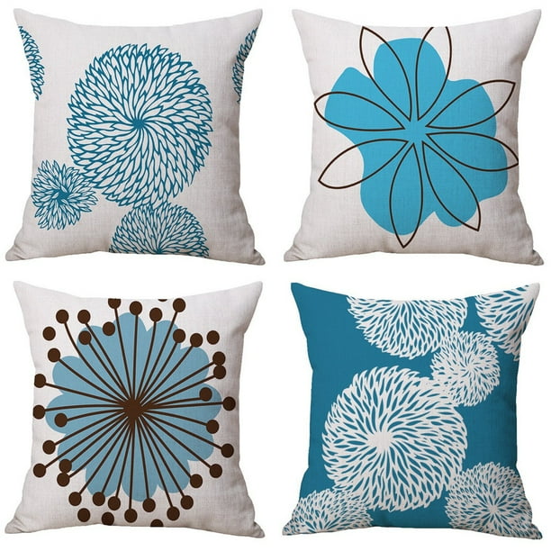 Toyfunny 4pcs Modern Simple Geometric Style Cotton Linen Burlap Square Throw Pillow Cover Walmart Com Walmart Com