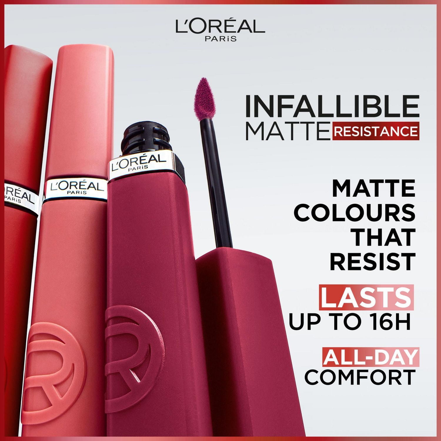 L'Oréal Paris Infallible Matte Resistance Liquid Lipstick, 5 mL, Infused with Hyaluronic Acid