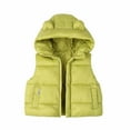 thumbnail image 2 of RXIRUCGD Children's Solid Color Thick Hooded Pocket Sleeveless Jacket( Green, Size:4 Years ), 2 of 3