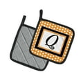 thumbnail image 2 of Caroline's Treasures CJ1033-QPTHD Letter Q Initial Monogram - Orange Polkadots Pair of Pot Holders, 7.5HX7.5W,, 2 of 2