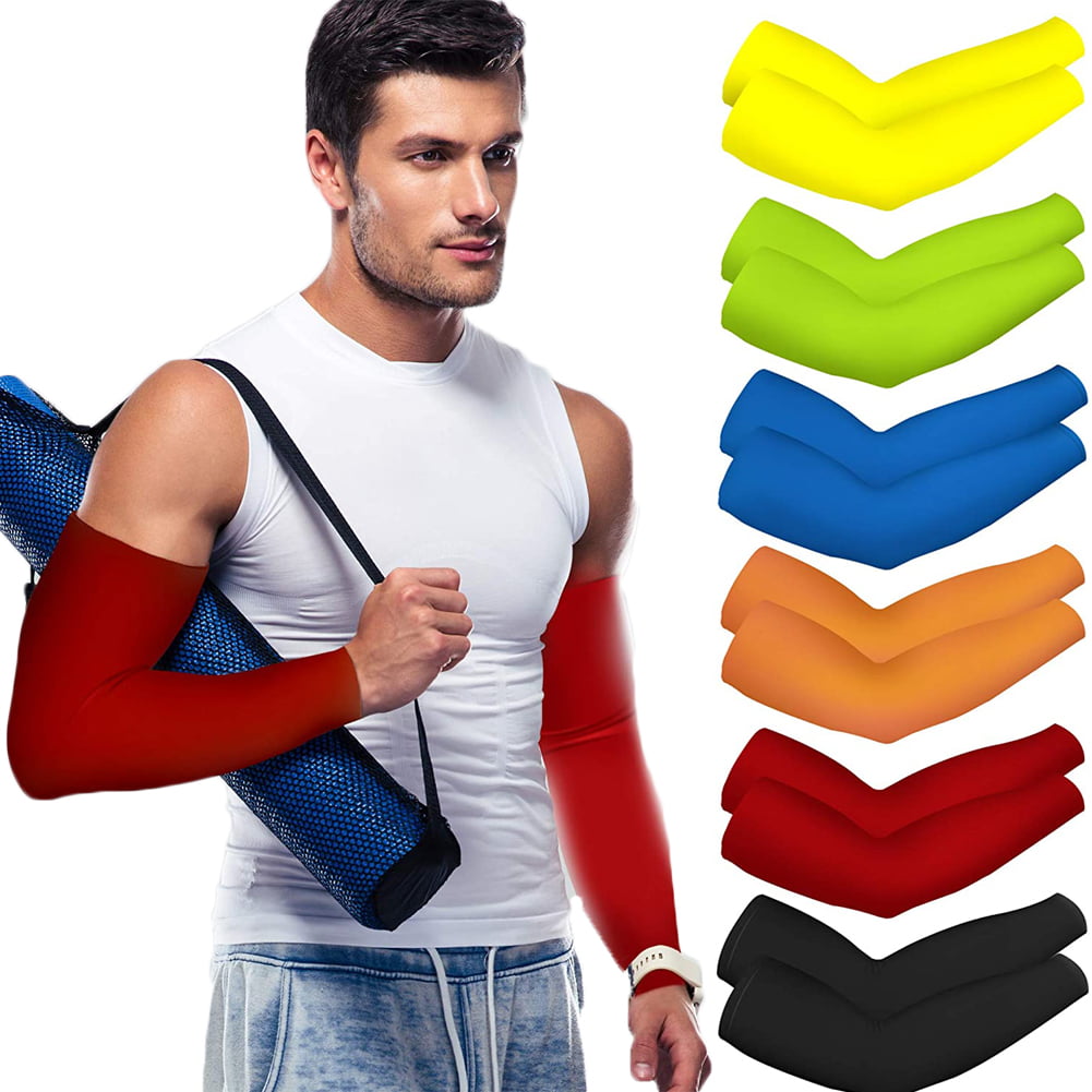 2Pcs Outdoor Sport Arm Sleeves UV Protection Long Arm Ice Silk Cover Sleeves Set 