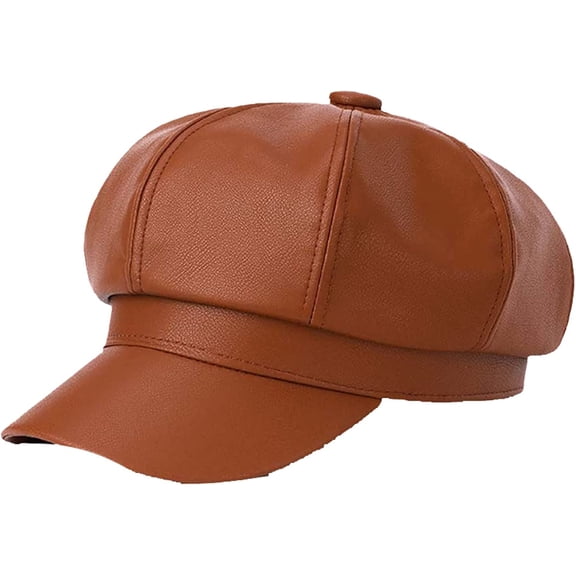 CoCopeaunts Newsboy Hats for Women Leather Octagonal Cap Female Autumn Winter Stylish Artist Painter Newsboy Caps Beret Hat