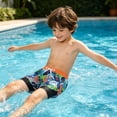 thumbnail image 6 of Shadoumai Swim Trunks Kids Size 7 3d Funny Print High Stretch Beach Board Shorts Fashion Little Boys Bathing Suit Swimsuit Toddler Boy Swimwear Swim Trunk for Boys, 6 of 7